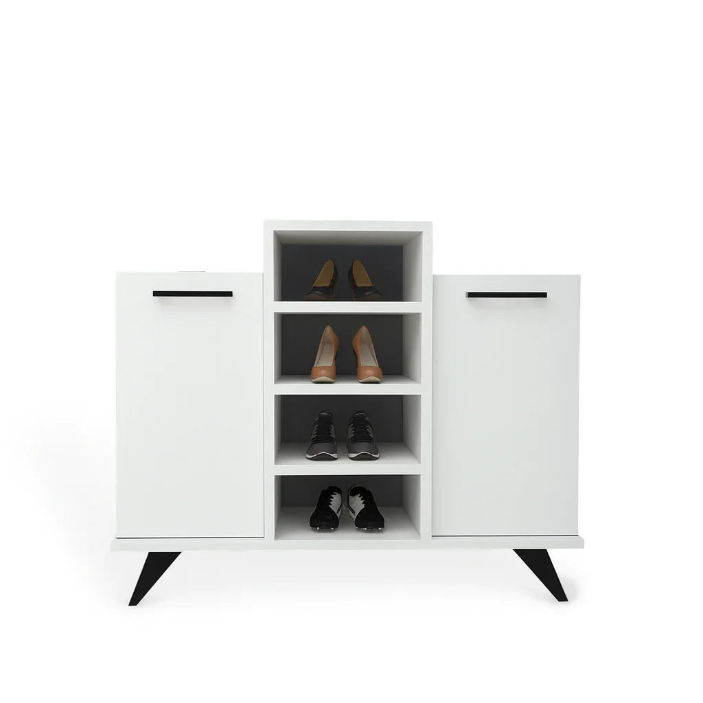 Shoe Rack - MDF wood - White - 120x35x110 cm - Cataloug