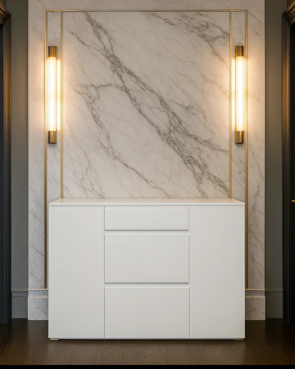 Shoe Rack - MDF wood - White - 140x35x110 cm - Cataloug