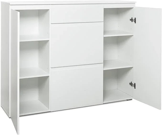 Shoe Rack - MDF wood - White - 140x35x110 cm - Cataloug