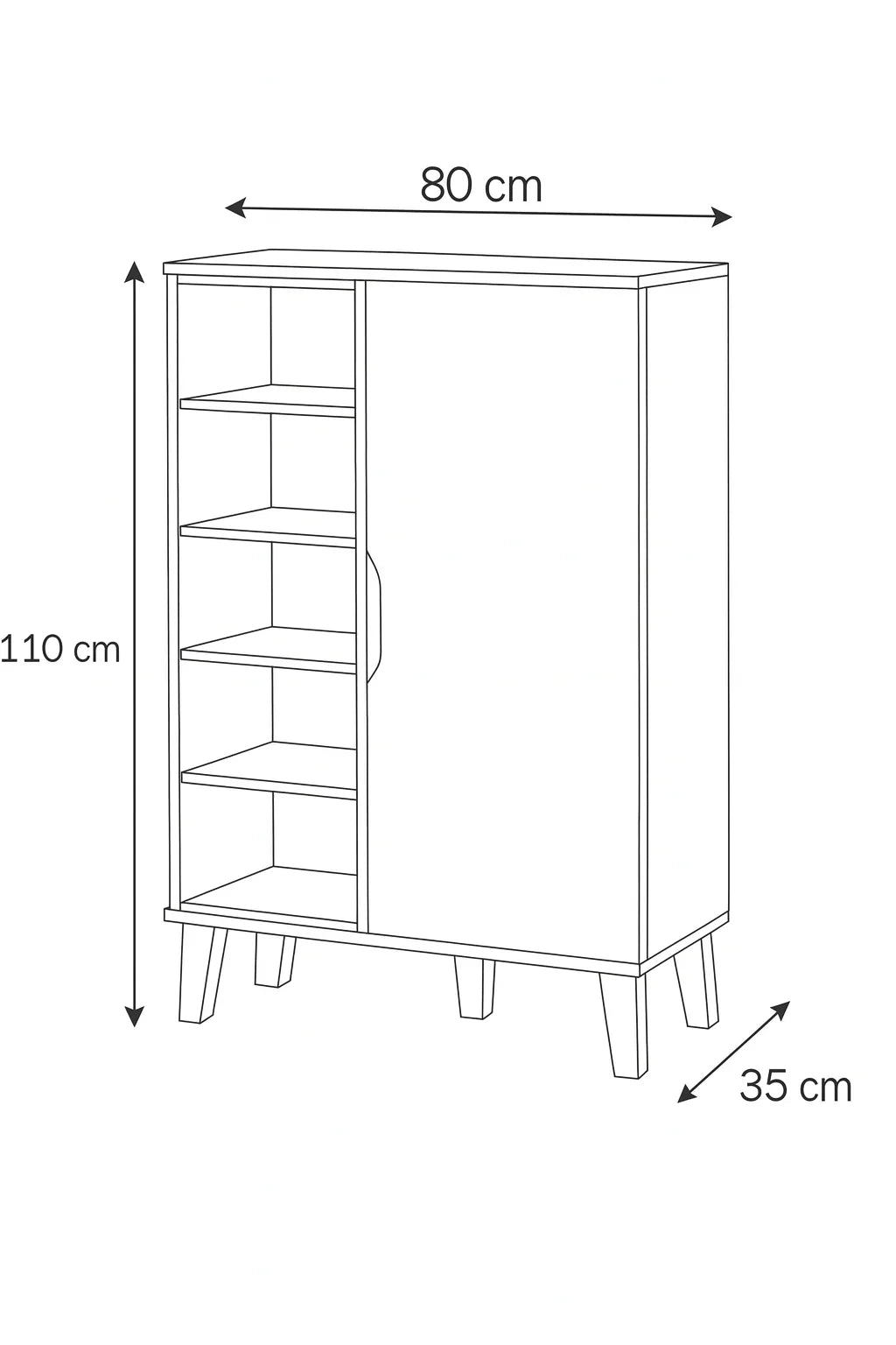 Shoe Rack - MDF wood - Brown - 80x35x110 cm - Cataloug