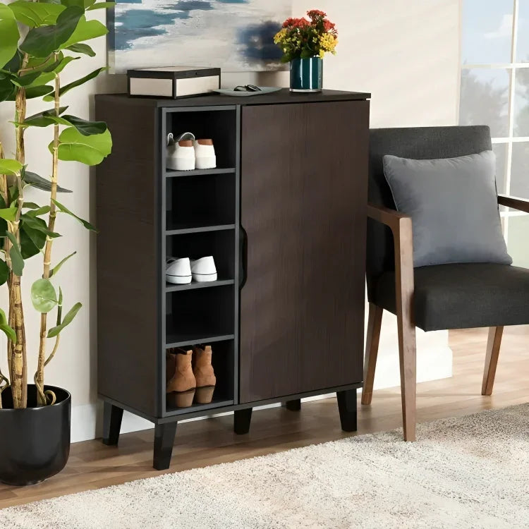 Shoe Rack - MDF wood - Brown - 80x35x110 cm - Cataloug