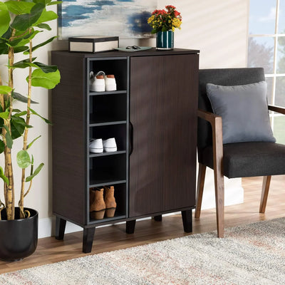 Shoe Rack - MDF wood - Brown - 80x35x110 cm - Cataloug