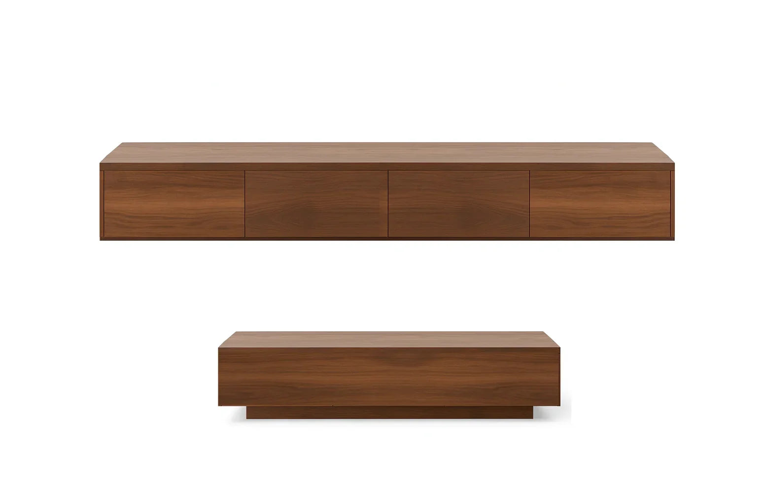 Bundle of TV Table and Coffee Table - MDF wood - Brown - Cataloug