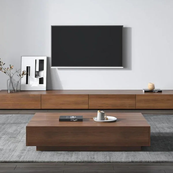 Bundle of TV Table and Coffee Table - MDF wood - Brown - Cataloug