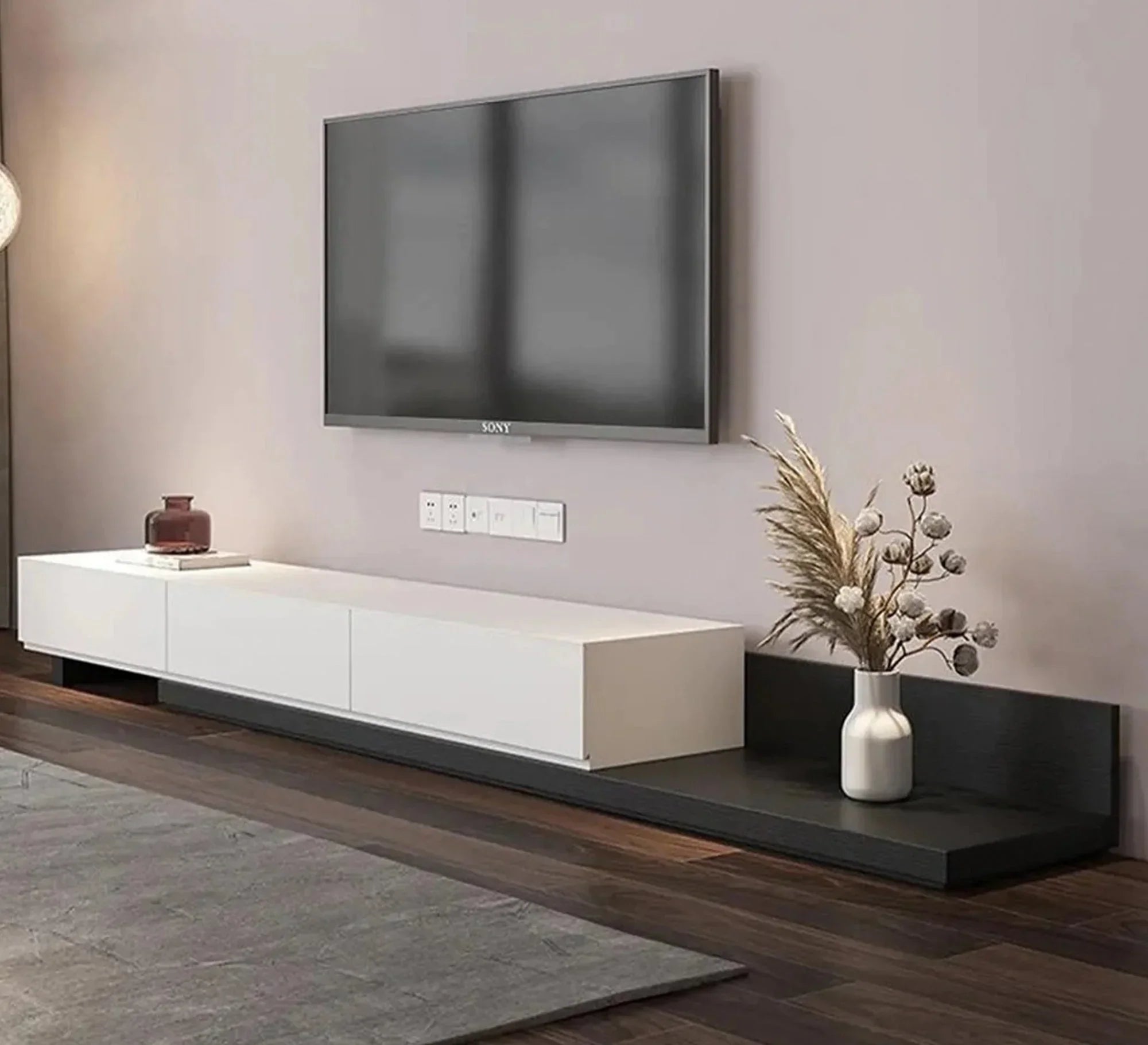 Bundle of TV Table and Coffee Table - MDF wood - White & Black - Cataloug