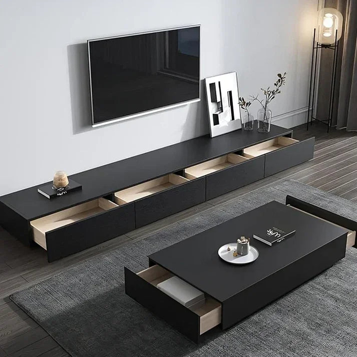 Bundle of TV Table and Coffee Table - MDF wood - Black - Cataloug