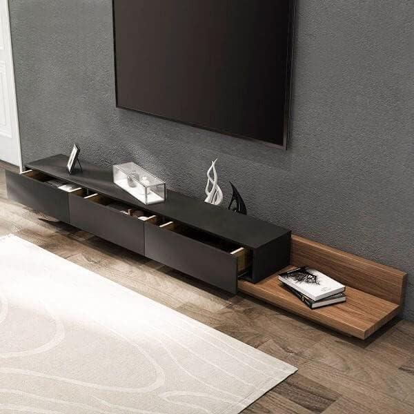 Bundle of TV Table and Coffee Table - MDF wood - Black & Brown - Cataloug