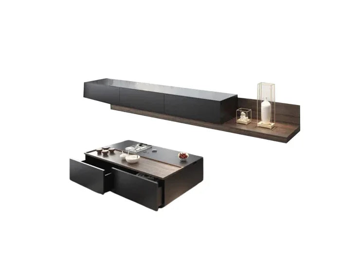 Bundle of TV Table and Coffee Table - MDF wood - Black & Brown - Cataloug