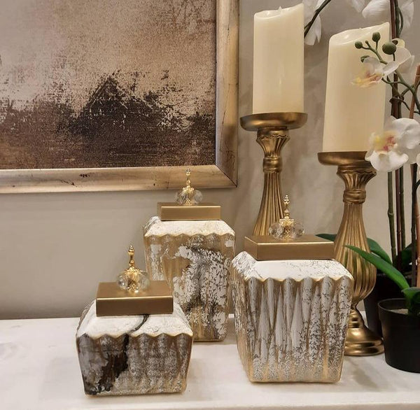 Polyster Vase-Polyster - Gold- Multi Size