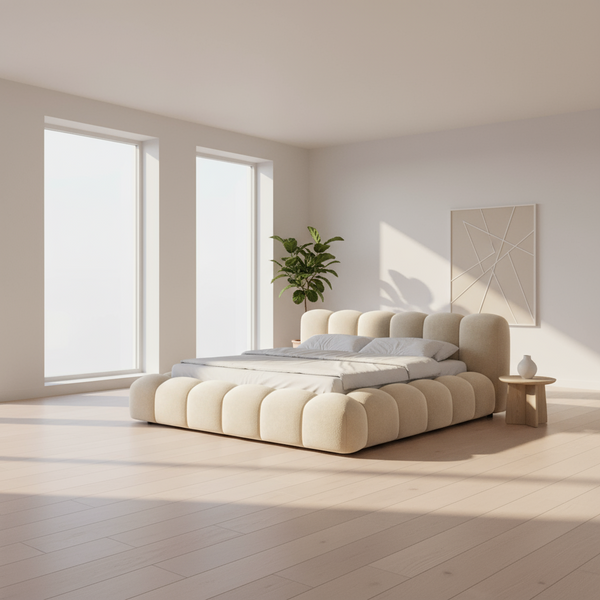 Bed- MDF Wood - Beige - Multi Size