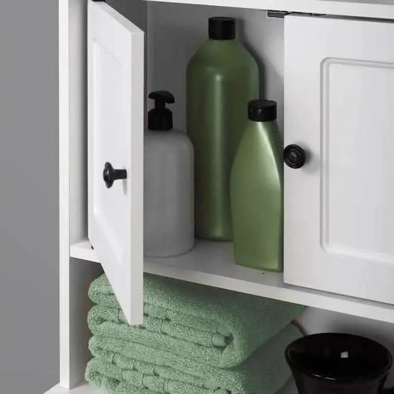 وحدة تخزين مثبتة على الحائط - NW - لون خشبي - 20x58x75 سم