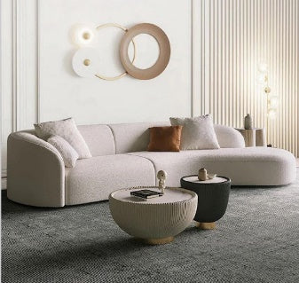كنبه- بيج - موتو - خشب طبيعي - 300x75x90 سم