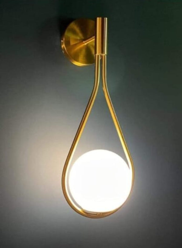 نجفة - معدن وزجاج - دهبي- 20 * 30سم