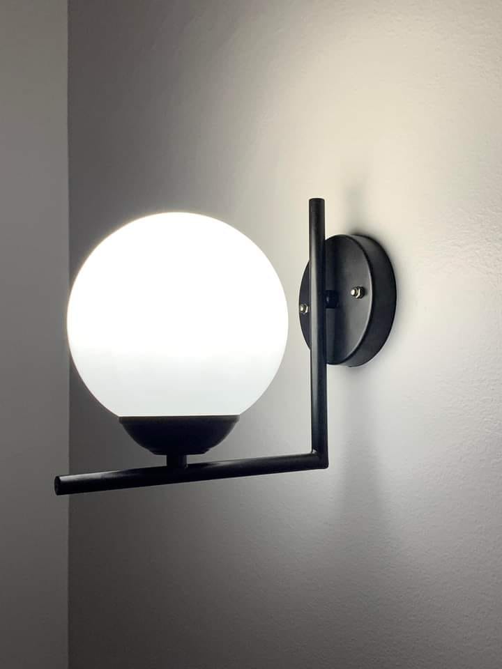 Chandelier - Metal & Glass - Black - 15 x 18 cm