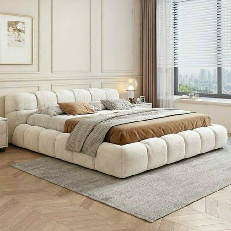 Bed- MDF Wood - Beige - Multi Size