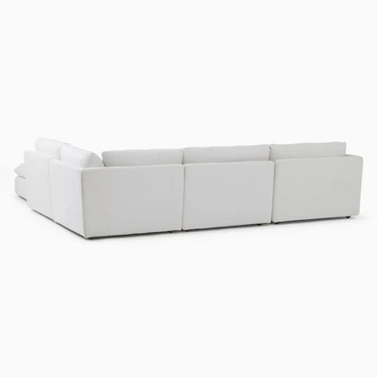 Sofa L Shape - Natural Wood - Linen - Light Grey - 317 x 317 x 100 x 78 cm