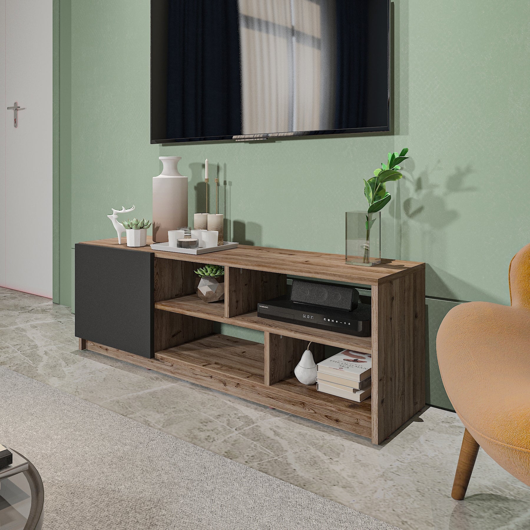 TV Unit - MDF - Multi Color - 120x30x40 cm