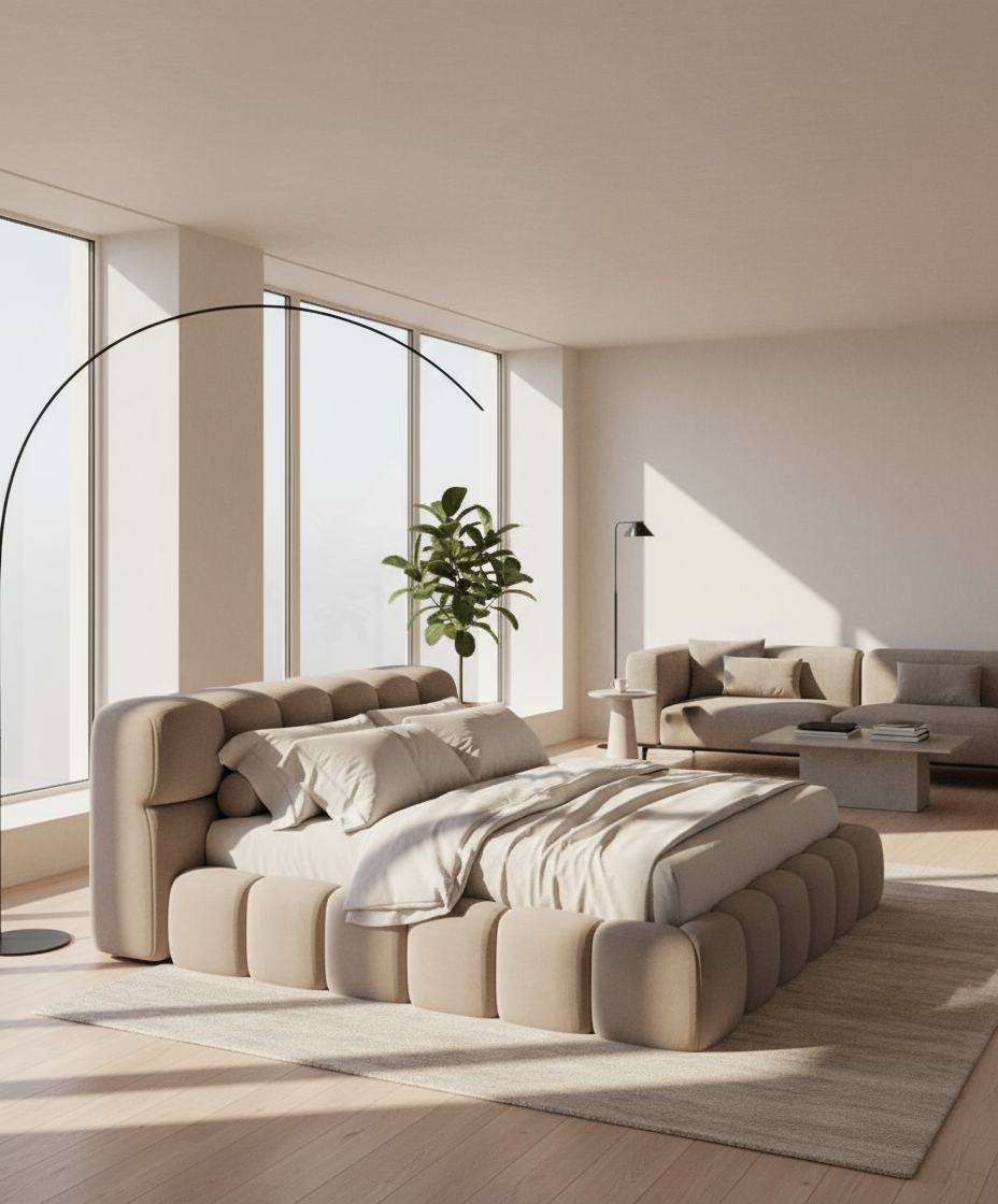 Bed- MDF Wood - Gray - Multi Size