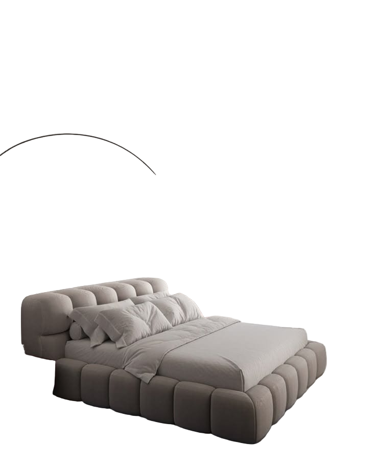 Bed- MDF Wood - Gray - Multi Size