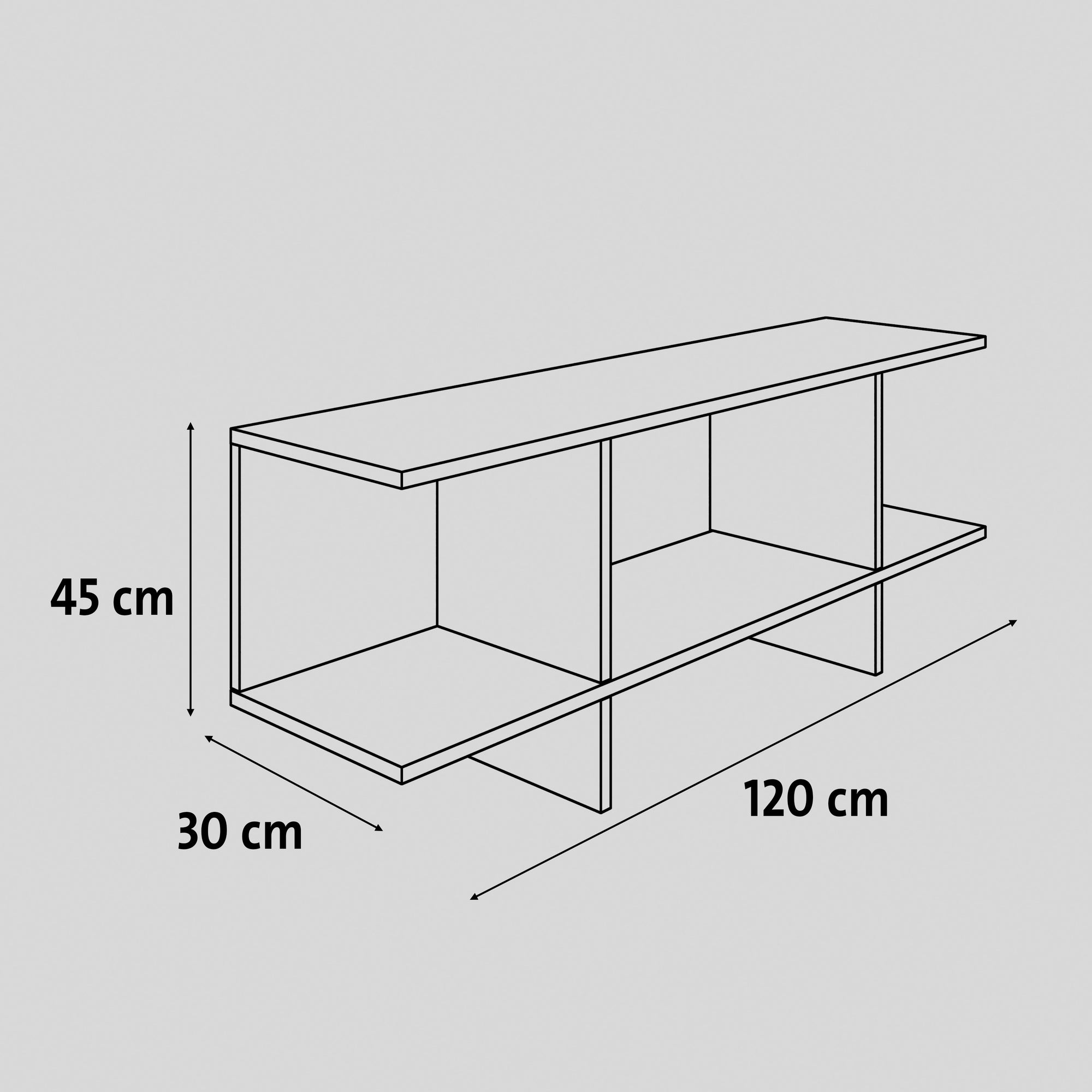 TV Unit - MDF - Multi Color - 120x30x45 cm