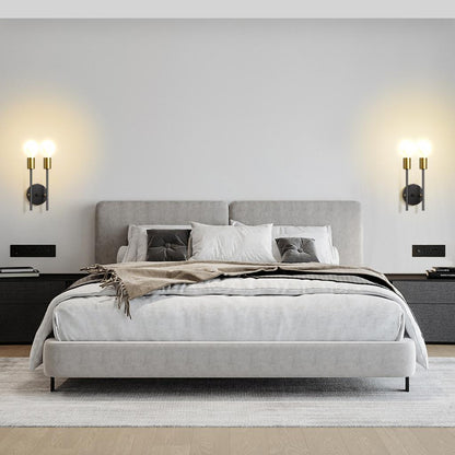 نجفة - معدن وزجاج - اسود * دهبي-15*30  سم