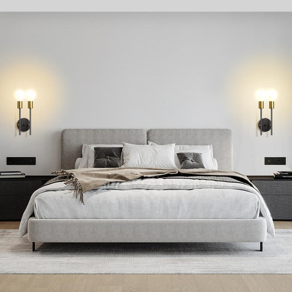 نجفة - معدن وزجاج - اسود * دهبي-15*30  سم