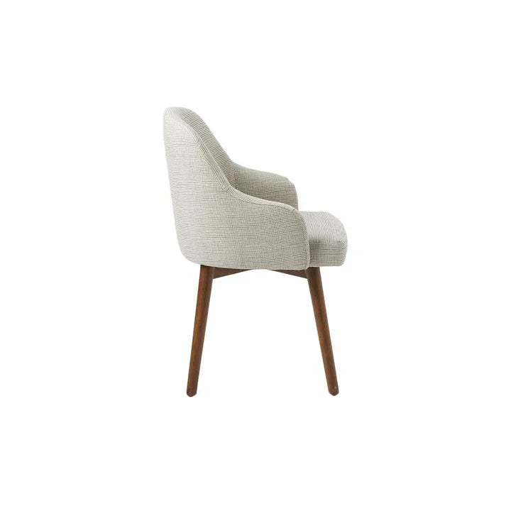 Dining Chair- Beech Wood - Linen- Beige- 56x56x86 cm