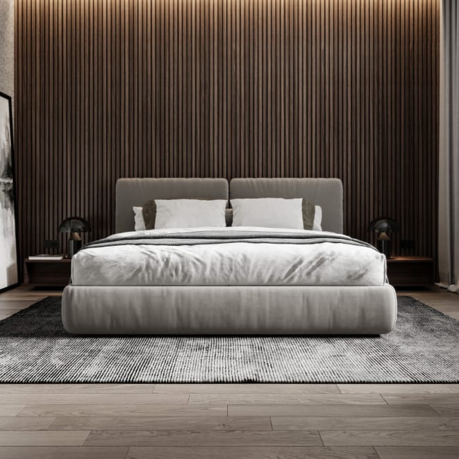 Bed- MDF Wood - Gray - Multi Size