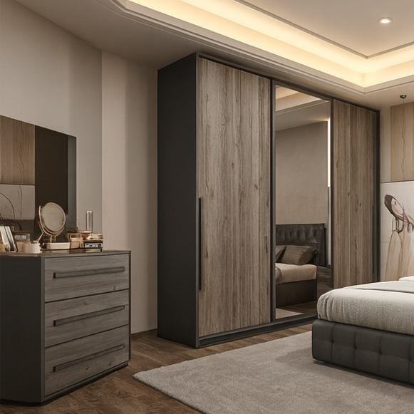 Full Bedroom - MDF Wood  - Grey