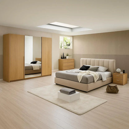 Full Bedroom - MDF - Beige & Brown - Cataloug
