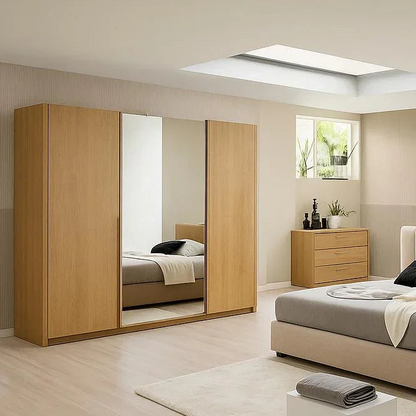 Full Bedroom - MDF Wood - Beige & Brown