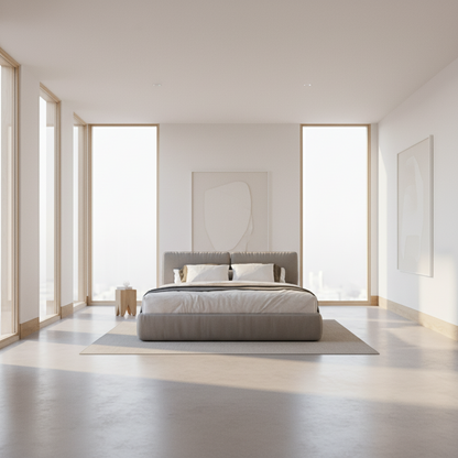 Bed- MDF Wood - Gray - Multi Size