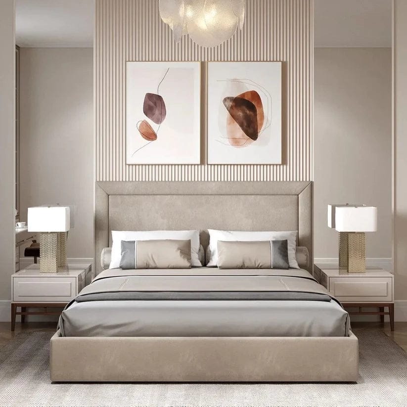 Bed- MDF Wood - Gray - Multi Size