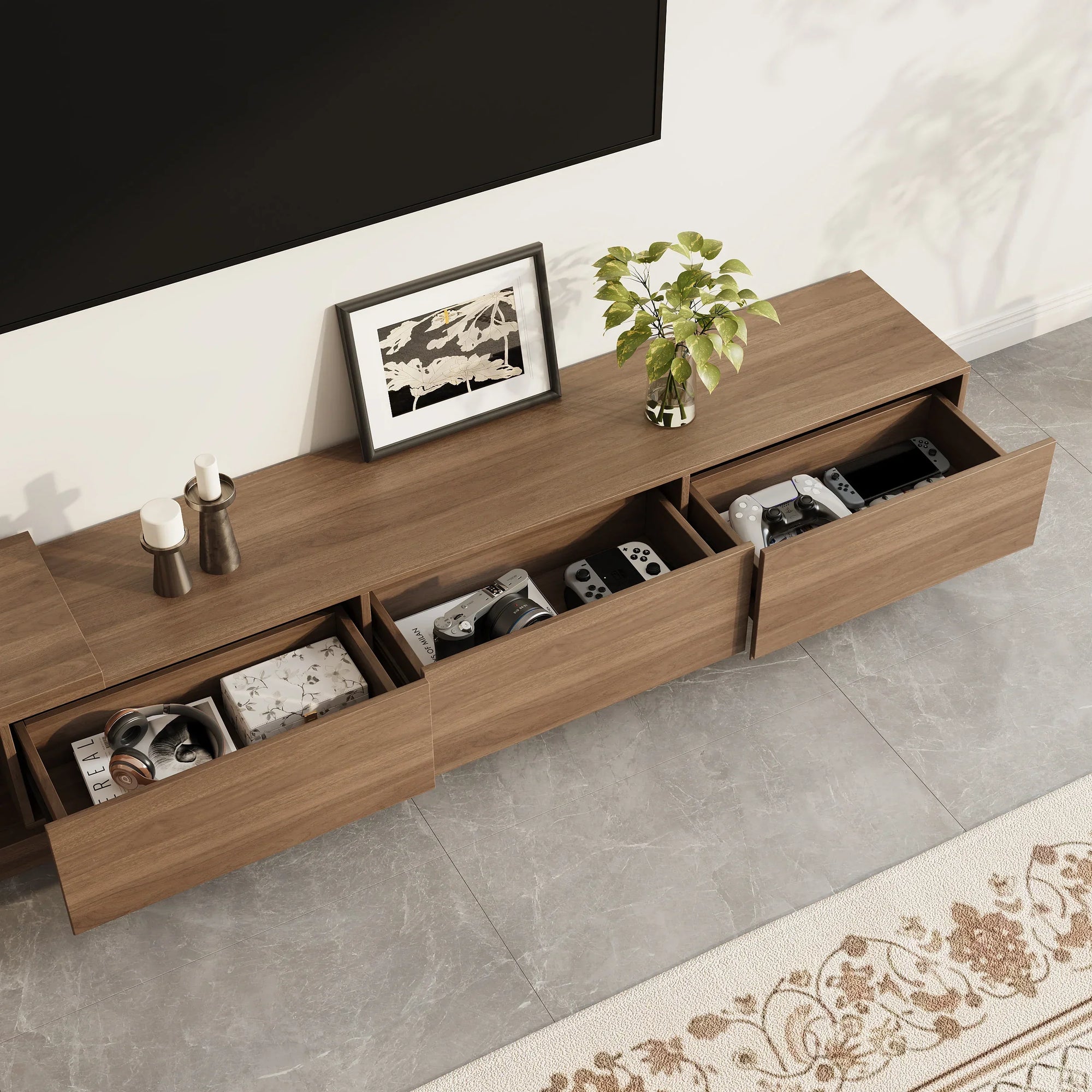 TV Unit - MDF Wood - Multi Color - 210x40x35 cm - Cataloug