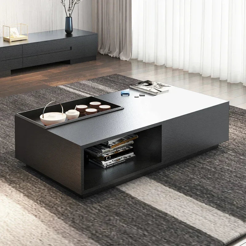 Coffee table - MDF wood - Black & Brown - 100x50x40 cm - Cataloug