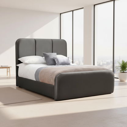 Bed- MDF Wood - Gray - Multi Size