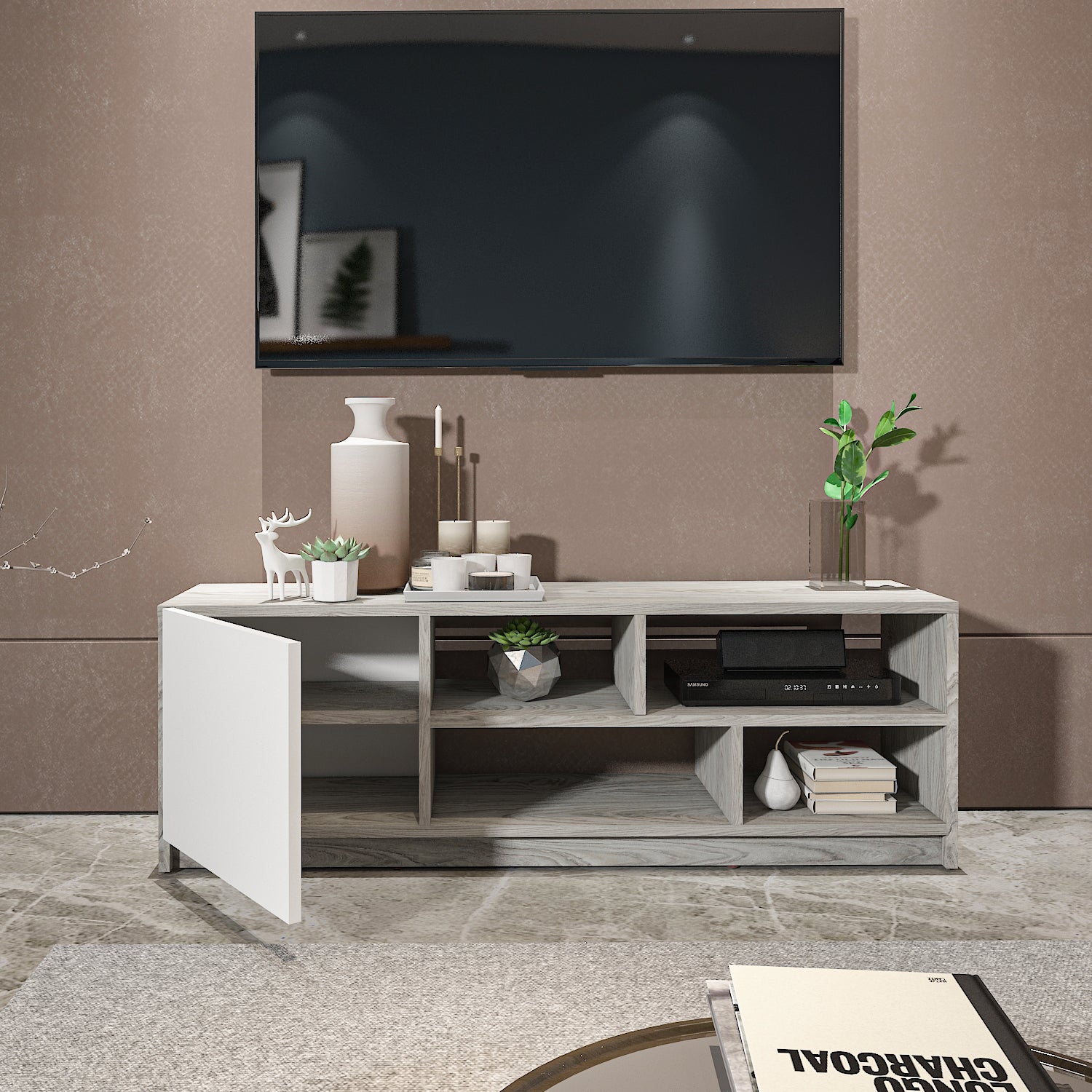 TV Unit - MDF - Multi Color - 120x30x40 cm