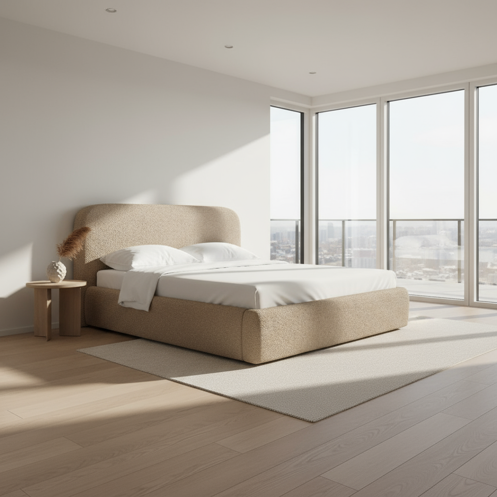 Bed- MDF Wood - Beige - Multi Size