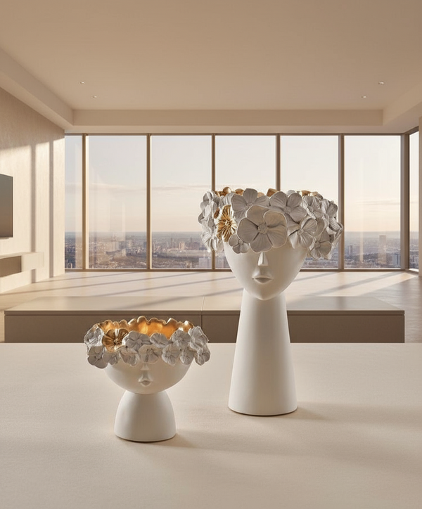 Table Acccessories -Polyster - Off White & Gold - Multi Size