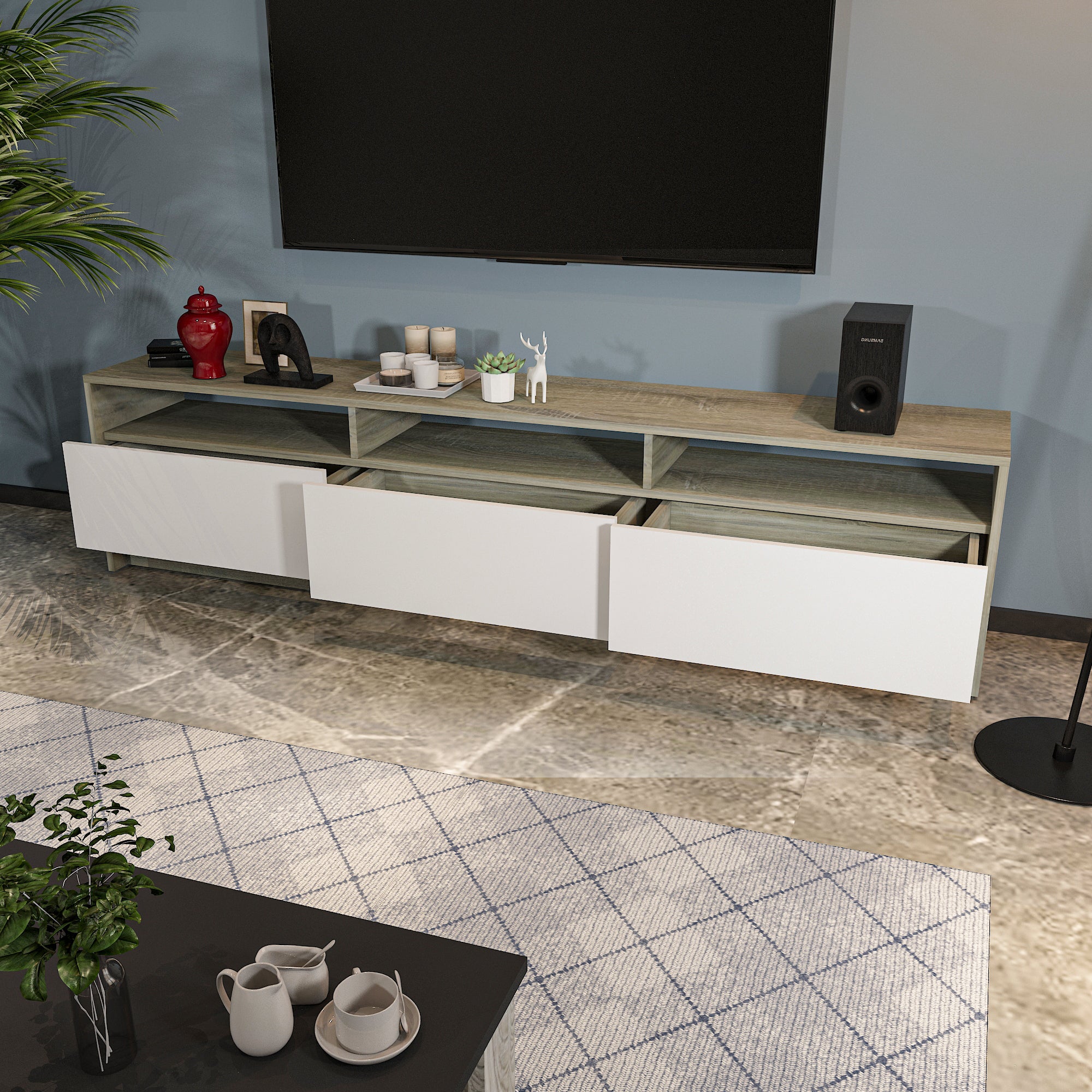 TV Unit - Multi Color - MDF - 200x35x48 cm