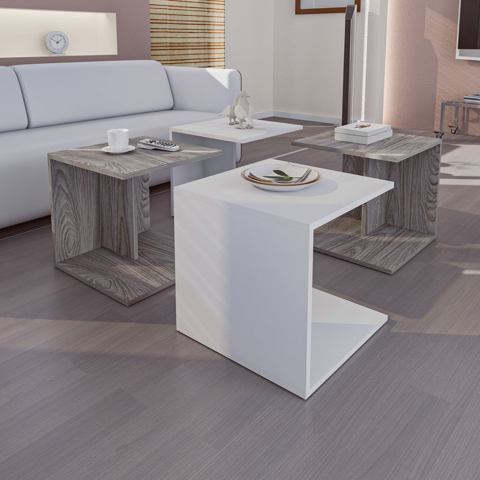 Coffee Table - MDF - Multi Color - 90x90x45 cm