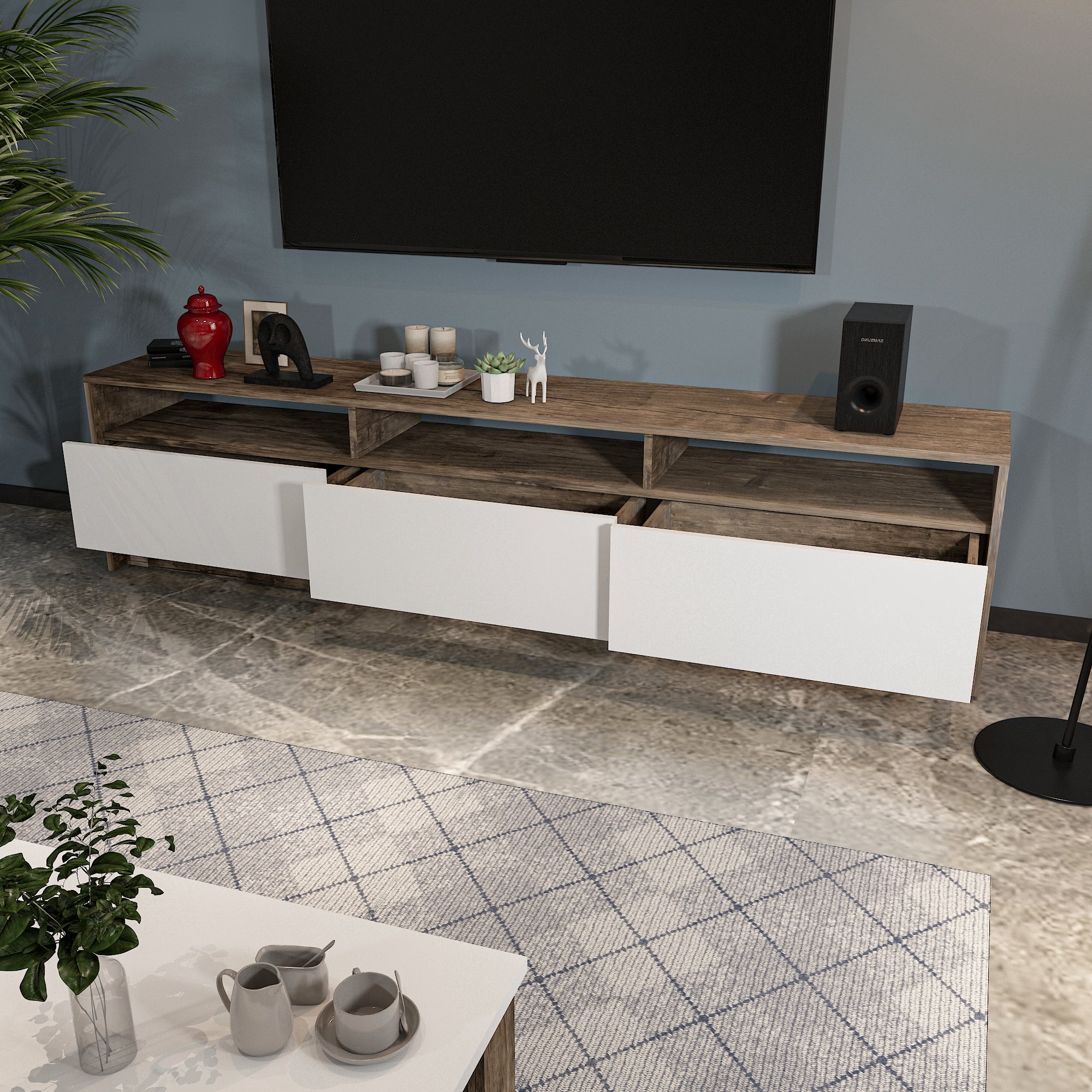 TV Unit - Multi Color - MDF - 200x35x48 cm