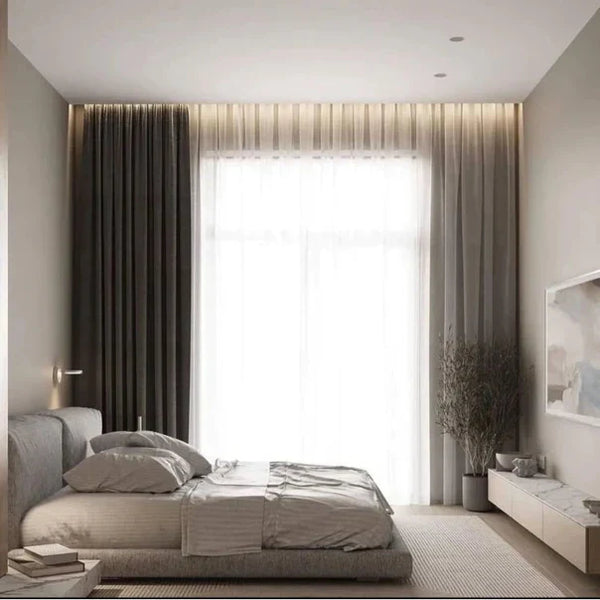Bed - Natural Wood - Multi Fabrics - Grey - Multi Size