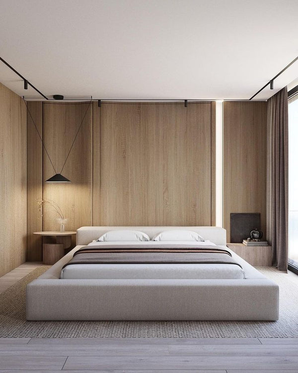 Bed-MDF Wood-Beige-Multi Size