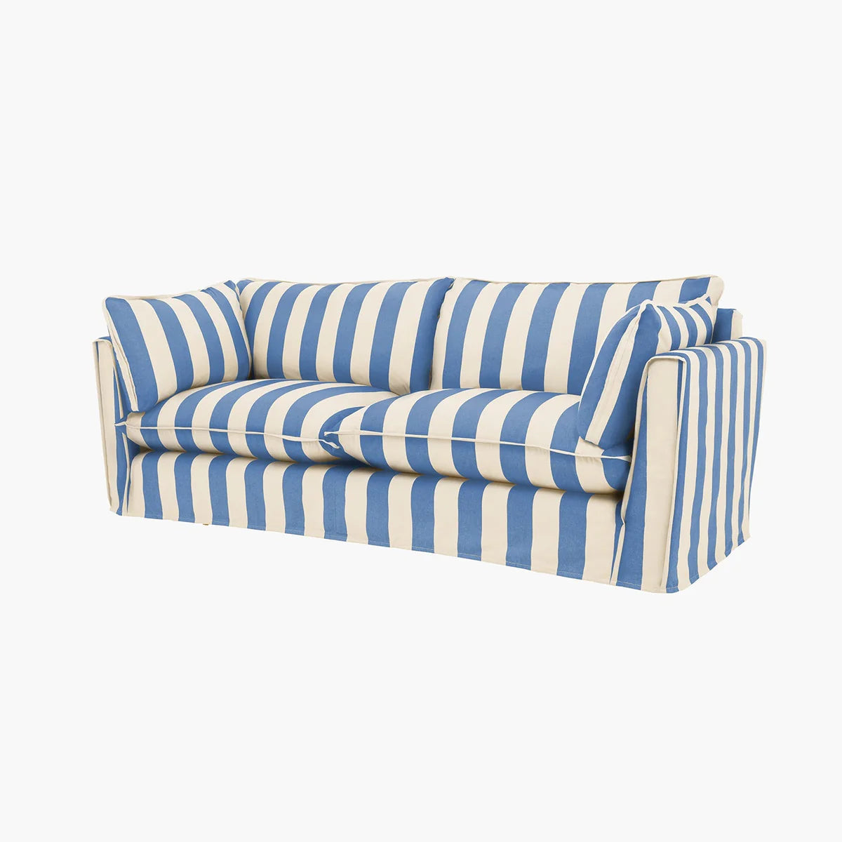 Sofa - Natural Wood - Linen - Multi Color - 230 x 97 x 90 cm