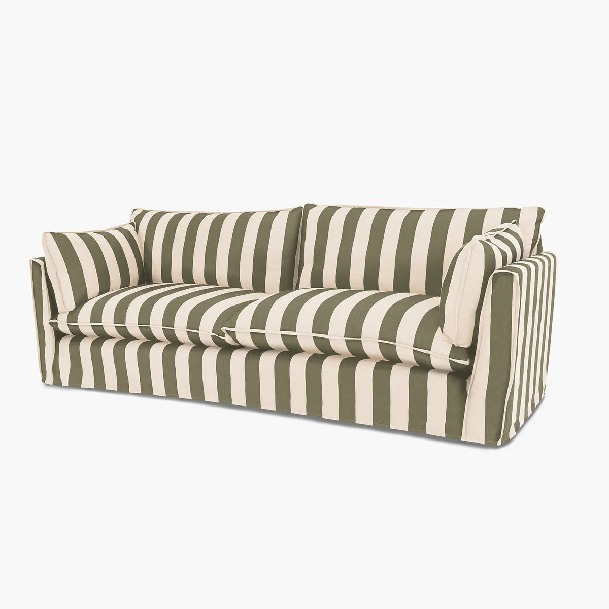 Sofa - Natural Wood - Linen - Multi Color - 230 x 97 x 90 cm