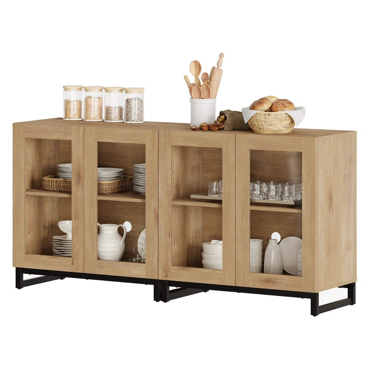 Buffet - MDF Wood - Beige - 160x40x78 cm