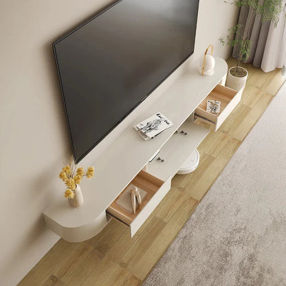 طاولة تلفزيون  - خشب ام دي اف- أبيض