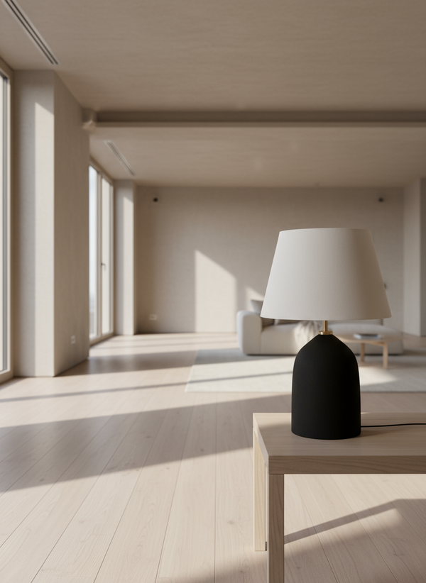 أباجورة - فخار - أسود - ١٥×٣٠ سم