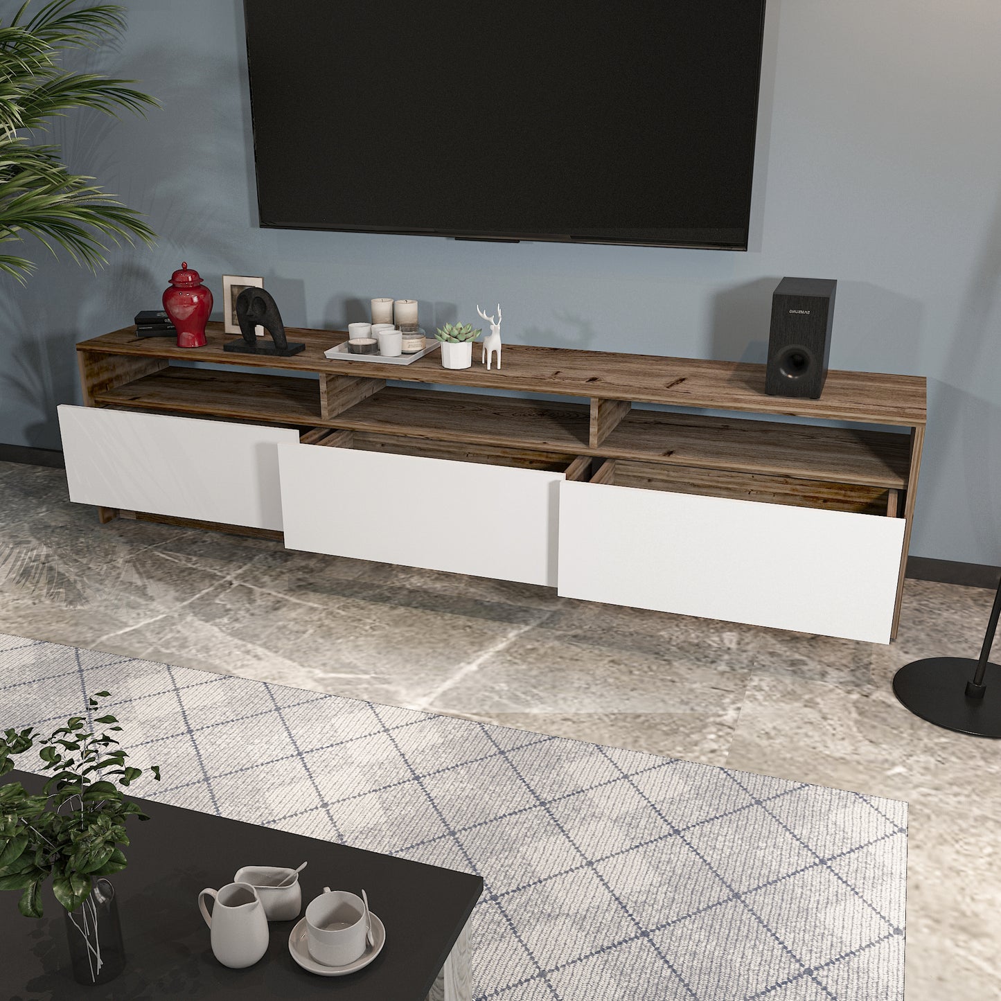 TV Unit - MDF - Multi Color - 200x35x48 cm